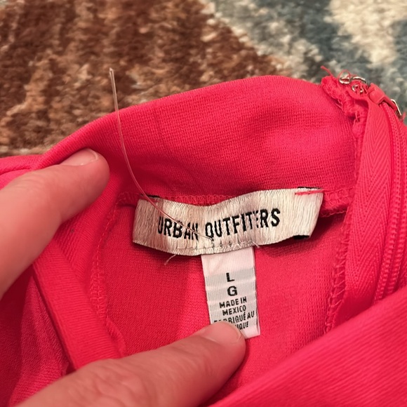 Urban Outfitters Crawford Asymmetrical Cutout Mini Dress L - Hot Pink - Picture 3 of 3